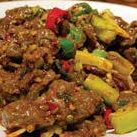 Beef shin in dry wok