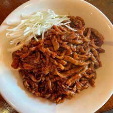 Shredded pork in sweet Peking sauce